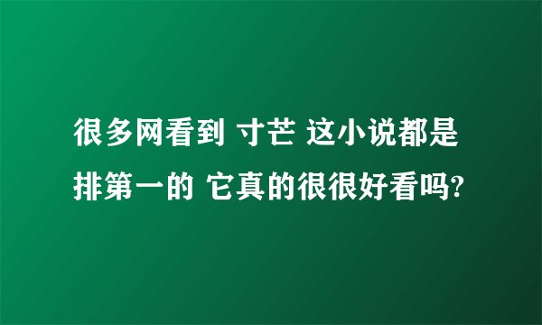 很多网看到 寸芒 这小说都是排第一的 它真的很很好看吗?
