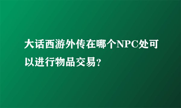 大话西游外传在哪个NPC处可以进行物品交易？