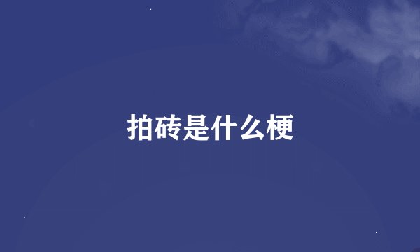 拍砖是什么梗