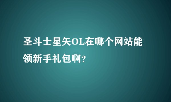 圣斗士星矢OL在哪个网站能领新手礼包啊？