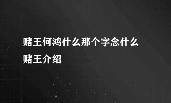 赌王何鸿什么那个字念什么 赌王介绍