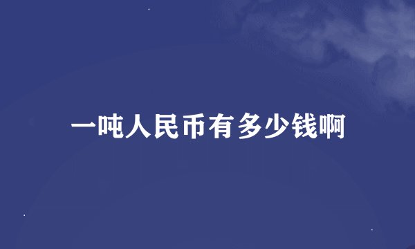 一吨人民币有多少钱啊