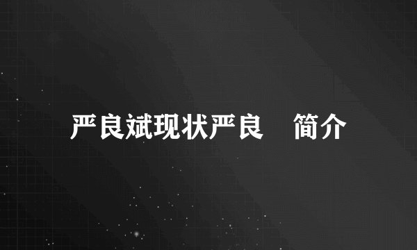严良斌现状严良堏简介