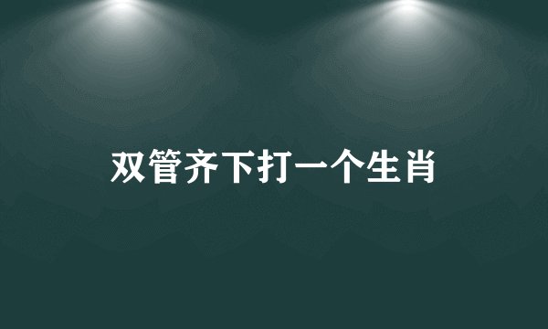 双管齐下打一个生肖