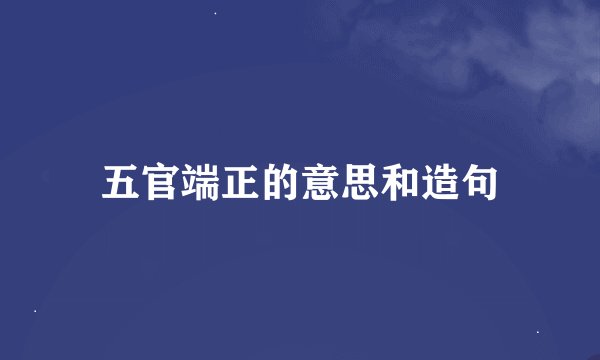 五官端正的意思和造句