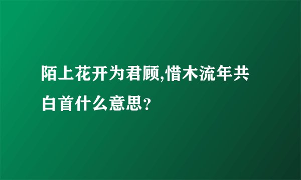 陌上花开为君顾,惜木流年共白首什么意思？