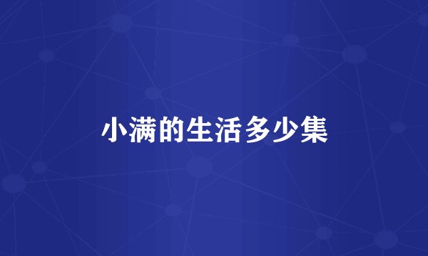 小满的生活多少集