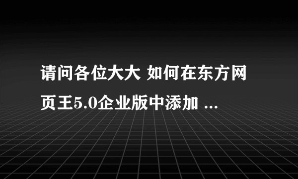 请问各位大大 如何在东方网页王5.0企业版中添加 代码呢？我用百度统计代码 怎么都写不上去