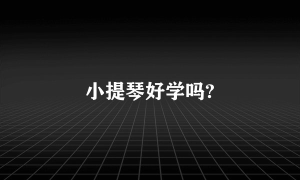 小提琴好学吗?