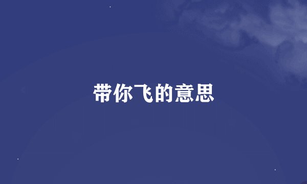 带你飞的意思