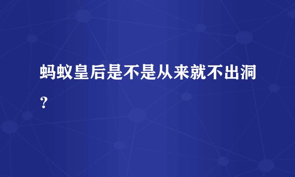 蚂蚁皇后是不是从来就不出洞？