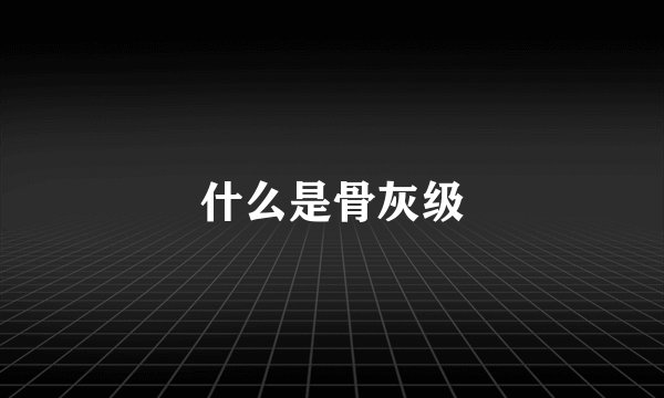 什么是骨灰级