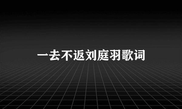 一去不返刘庭羽歌词