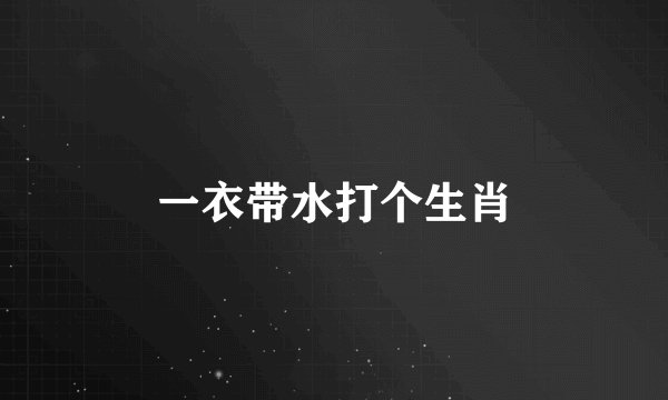 一衣带水打个生肖