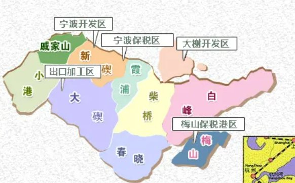 北仑区街道划分地图