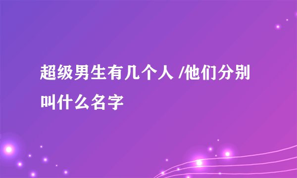 超级男生有几个人 /他们分别叫什么名字
