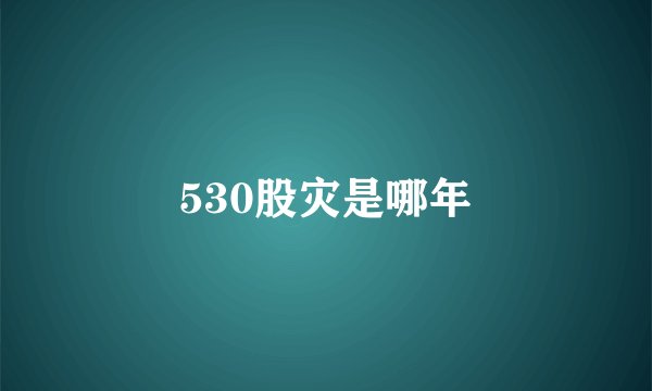 530股灾是哪年