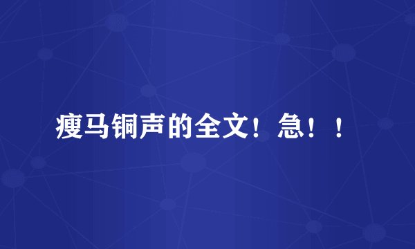 瘦马铜声的全文！急！！