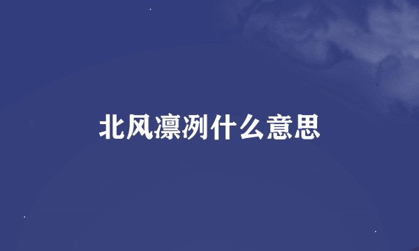 北风凛冽什么意思