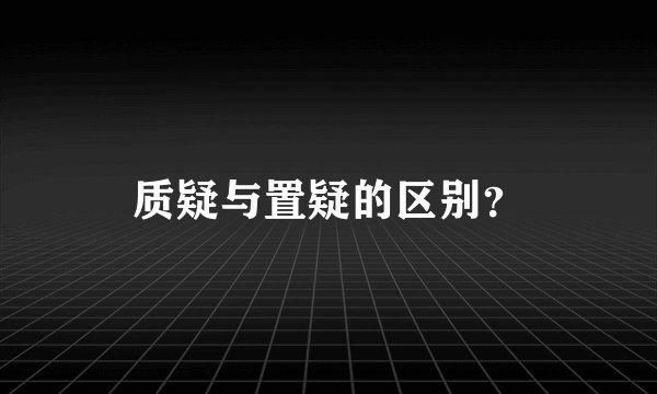 质疑与置疑的区别？