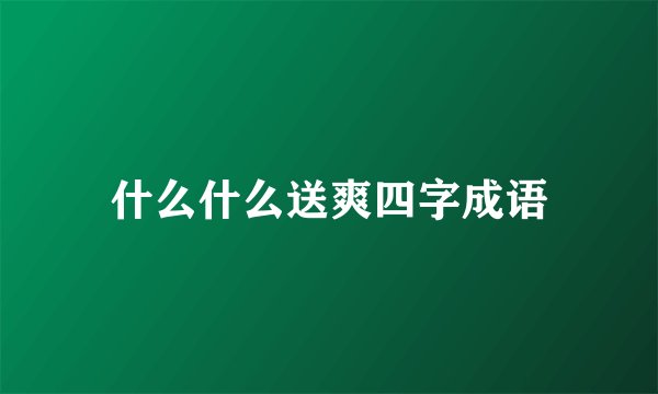 什么什么送爽四字成语