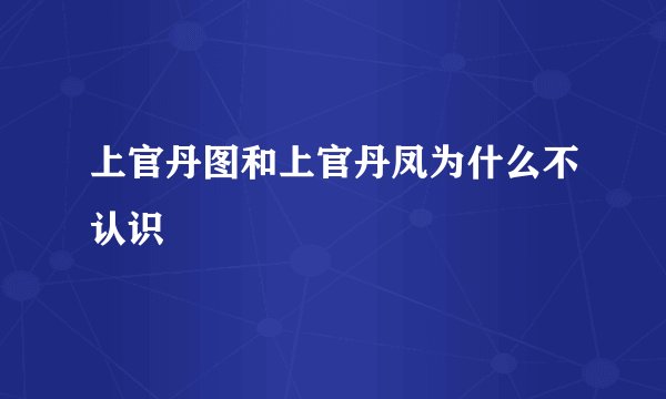 上官丹图和上官丹凤为什么不认识