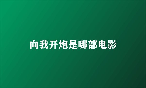 向我开炮是哪部电影