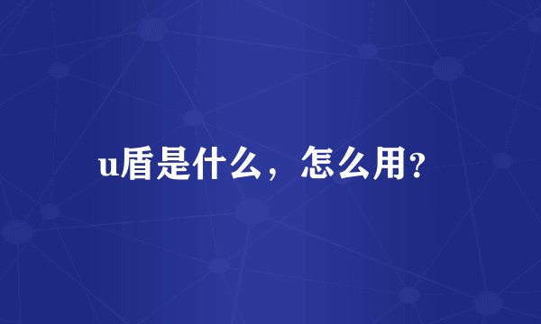 u盾是什么，怎么用？