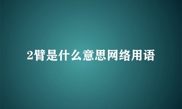 2臂是什么意思网络用语