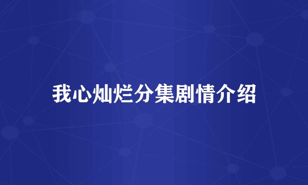 我心灿烂分集剧情介绍