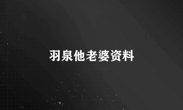 羽泉他老婆资料
