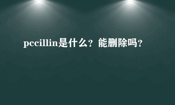 pccillin是什么？能删除吗？