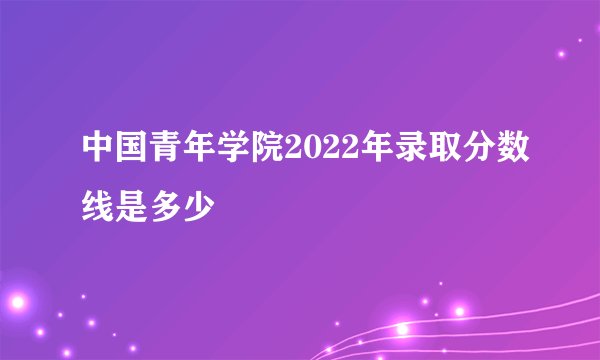 中国青年学院2022年录取分数线是多少