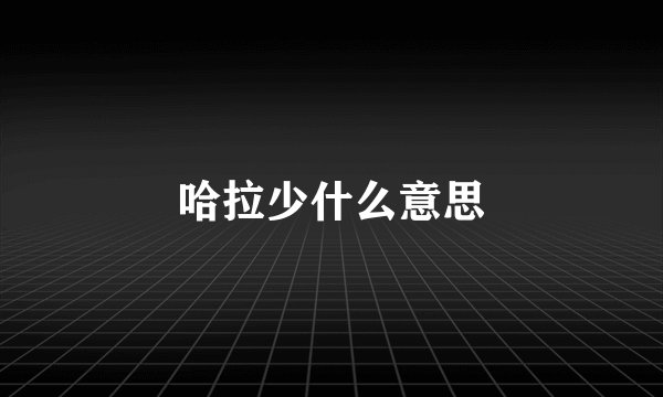 哈拉少什么意思