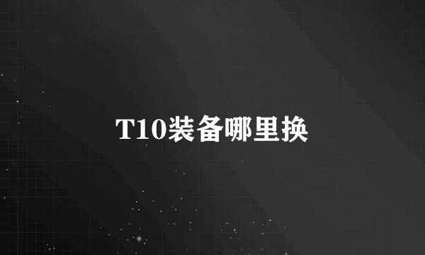 T10装备哪里换