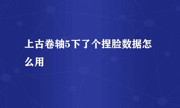 上古卷轴5下了个捏脸数据怎么用