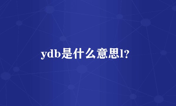 ydb是什么意思l？