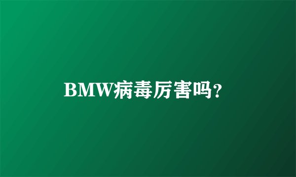 BMW病毒厉害吗？