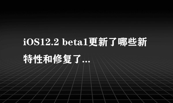 iOS12.2 beta1更新了哪些新特性和修复了哪些Bug？