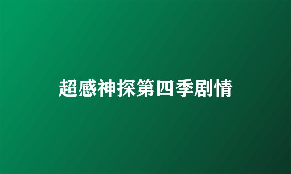 超感神探第四季剧情