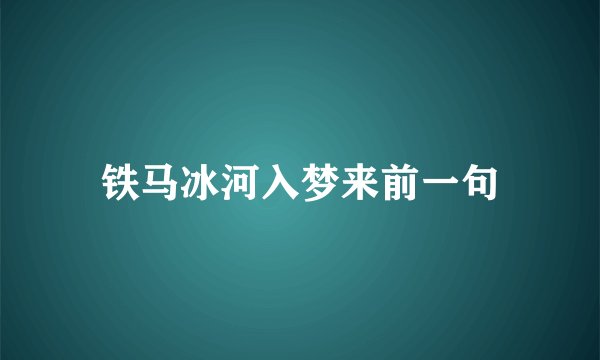 铁马冰河入梦来前一句