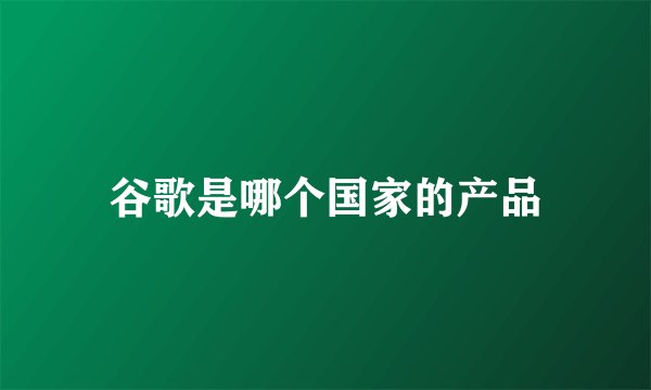 谷歌是哪个国家的产品