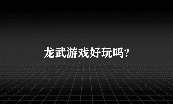 龙武游戏好玩吗?