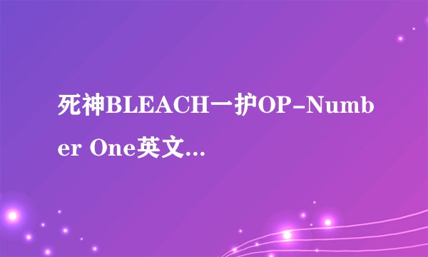 死神BLEACH一护OP-Number One英文歌词？ 正确英译