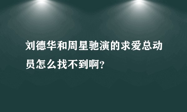 刘德华和周星驰演的求爱总动员怎么找不到啊？