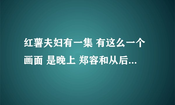 红薯夫妇有一集 有这么一个画面 是晚上 郑容和从后面抱住徐贤 用衣服包住的那种 请问是哪一集？附地址哦