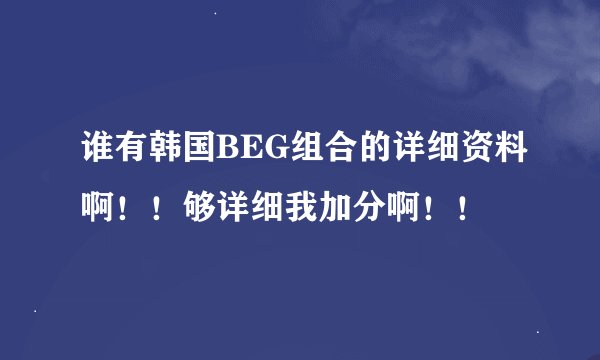 谁有韩国BEG组合的详细资料啊!!够详细我加分啊!!