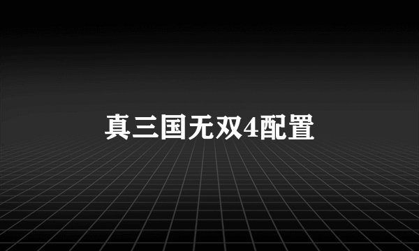 真三国无双4配置