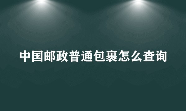 中国邮政普通包裹怎么查询