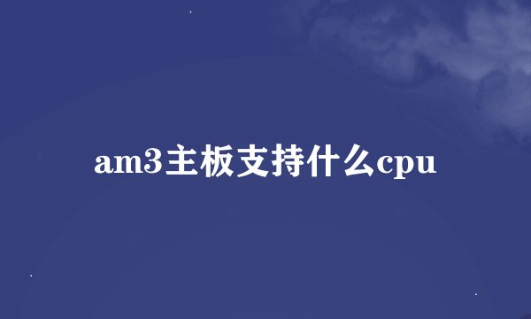 am3主板支持什么cpu